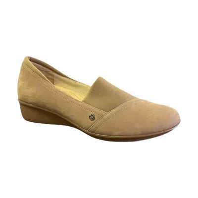 Revere Women's Naples Wedge Loafer In Toffee Nubuck In Multi