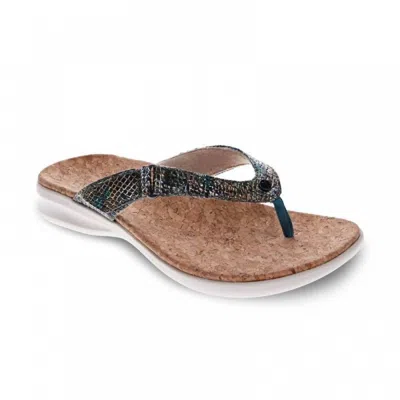 Revere Women's Napoli Flip Flop Sandal In Peacock Python