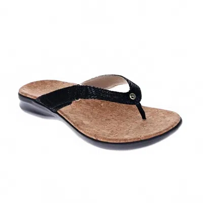 Revere Women's Napoli Sandal In Black Lizard In Brown