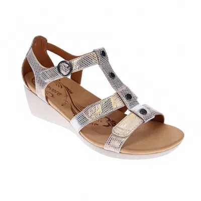 Revere Women's Nassau Wedge Sandal In Metallic Interest In Gray