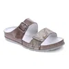 Revere Women's Palma 2 Strap Slide Sandal In Taupe