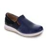 Revere Women's Panama Slip On Sneaker In Blue French/black Lizard In Blue
