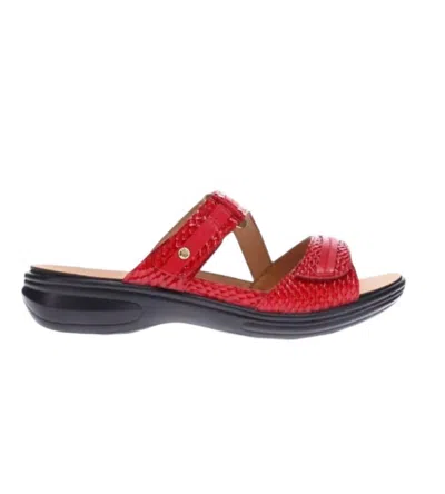 Revere Women's Rio Slide Sandal In Red Snake
