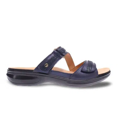 Revere Women's Rio Slide Sandal In Sapphire,navy Lizard In Multi