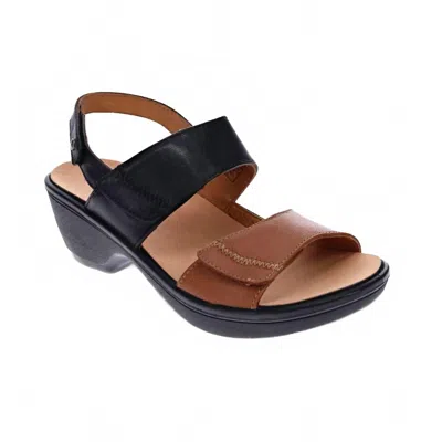 Revere Women's Rosario Wedge Sandal In Black/tan In Multi
