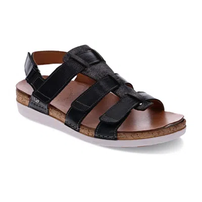Revere Women's Santorini Gladiator Sandal In Black/gold