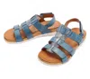 Revere Women's Santorini Gladiator Sandal In Denim In Multi
