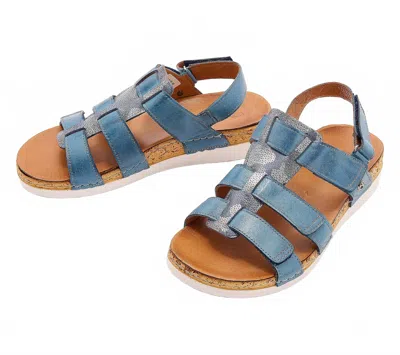 Revere Women's Santorini Gladiator Sandal In Denim In Multi