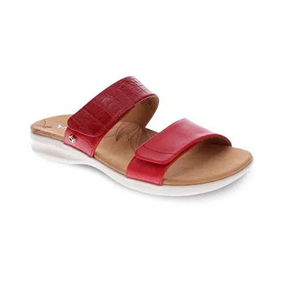 Revere Women's Seaside Slide Sandal In Red French/croc