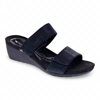 Revere Women's Sorrento Wedge Sandal In Black Angle