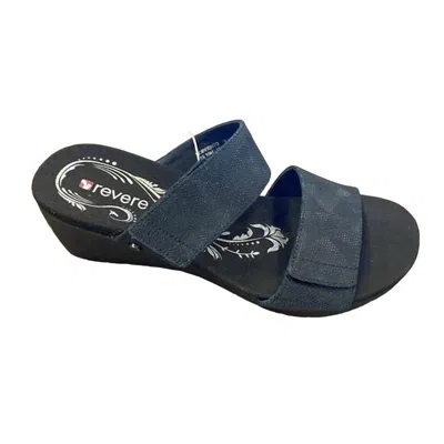 Revere Women's Sorrento Wedge Sandal In Black Angle In Multi