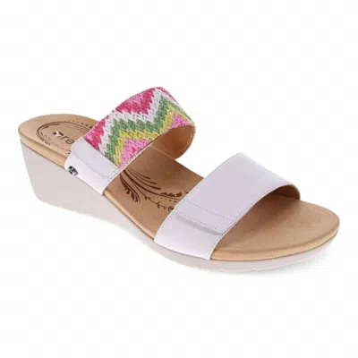 Revere Women's Sorrento Wedge Sandal In White Multi
