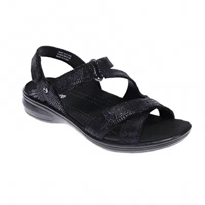 Revere Women's Zanzibar Sandals In Black Lizard