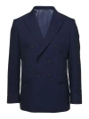 Reveres 1949 Blue Double-breasted Blazer With Pointed Reverses In Blue