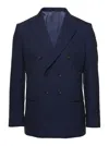 Reveres 1949 Blue Double-breasted Blazer With Pointed Reverses In Blue