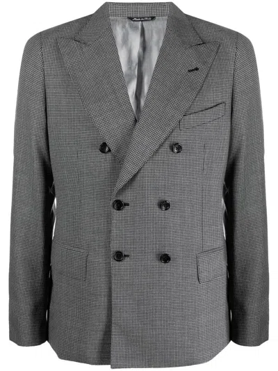 Reveres 1949 Doppelreihiges Sakko Mit Karo In Grey