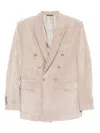 Reveres 1949 Double-breasted Corduroy Jacket In Gray