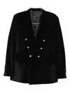 Reveres 1949 Double-breasted Velvet Jacket In Black