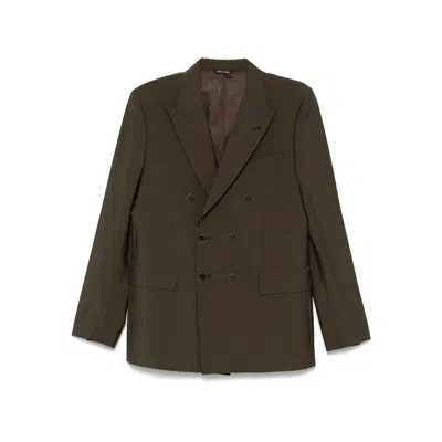 Reveres 1949 Double-breasted Blazer In Brown