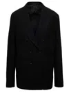 Reveres 1949 Giacca Doppiopetto No Taglio Vivo Bottoni Smatati Nero In Black
