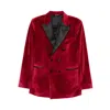 Reveres 1949 Velvet Double-breasted Jacket In Red