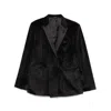 Reveres 1949 Velvet Suit Jacket In Black