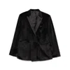 Reveres 1949 Velvet Suit Jacket In Black