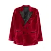 Reveres 1949 Velvet Double-breasted Jacket In Red