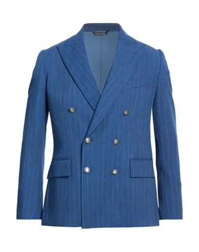 Reveres 1949 Man Blazer Blue Size 46 Polyester, Viscose, Elastane