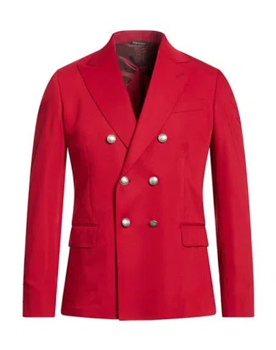 Reveres 1949 Man Blazer Brick Size 44 Polyester, Viscose, Elastane In Red