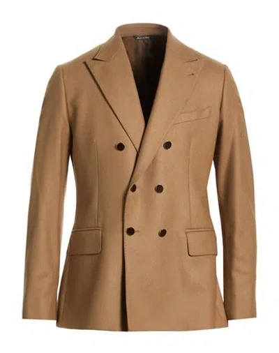 Reveres 1949 Man Blazer Camel Size 42 Virgin Wool In Brown