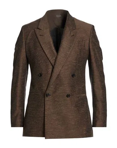 Reveres 1949 Man Blazer Light Brown Size 40 Silk, Microfiber In Sand
