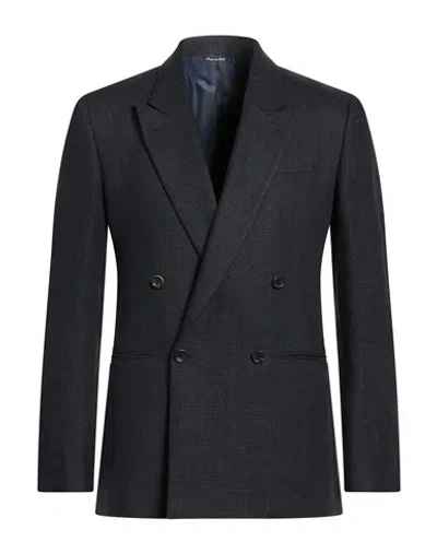Reveres 1949 Man Blazer Midnight Blue Size 40 Linen In Black