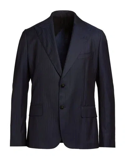 Reveres 1949 Man Blazer Midnight Blue Size 46 Virgin Wool