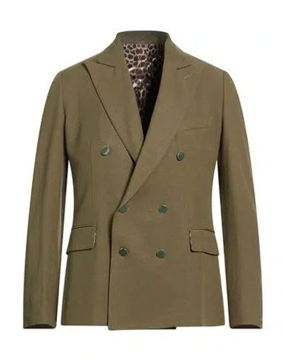 Reveres 1949 Man Blazer Military Green Size 38 Viscose, Linen
