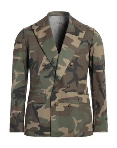 Reveres 1949 Man Blazer Military Green Size 38 Cotton, Elastane