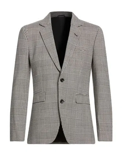 Reveres 1949 Man Blazer Off White Size 44 Virgin Wool, Elastane In Gray