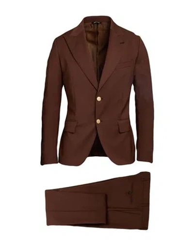 Reveres 1949 Man Suit Brown Size 40 Polyester, Virgin Wool, Elastane