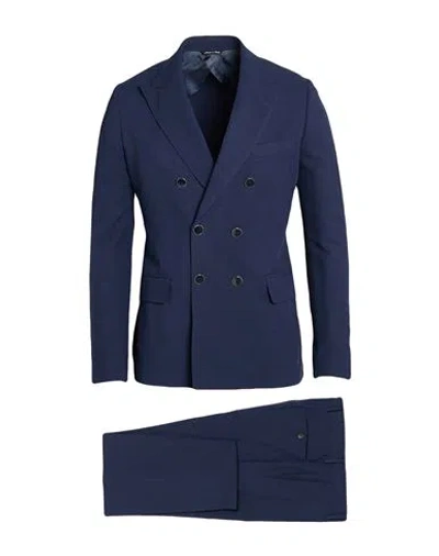 Reveres 1949 Man Suit Navy Size 38 Linen, Viscose In Blue