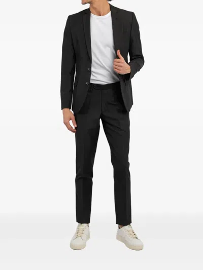 Reveres 1949 Narrow-lapels Buttoned Suit In Black