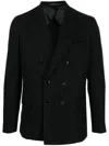 Reveres 1949 Notched-lapel Double-breasted Blazer In Black