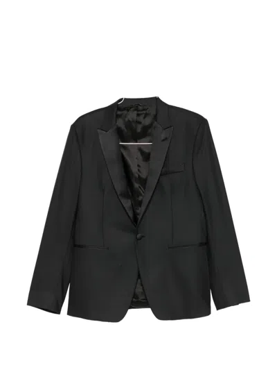 Reveres 1949 Peak-lapel Pocket Blazer In Black