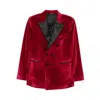 Reveres 1949 Velvet Double-breasted Jacket In Red