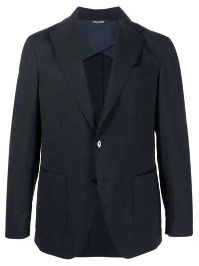 Reveres 1949 Single-breasted Wool Blazer In Blue