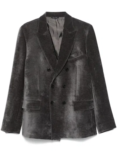 Reveres 1949 Velour Blazer In 灰色
