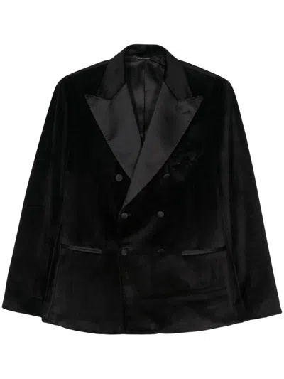 Reveres 1949 Velvet Suit Jacket In Black