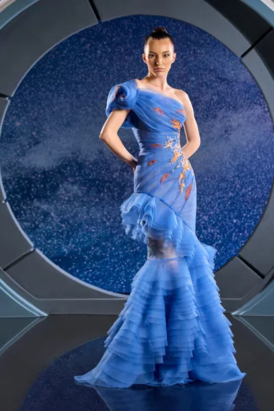 Reverie Couture Draped Organza Gown