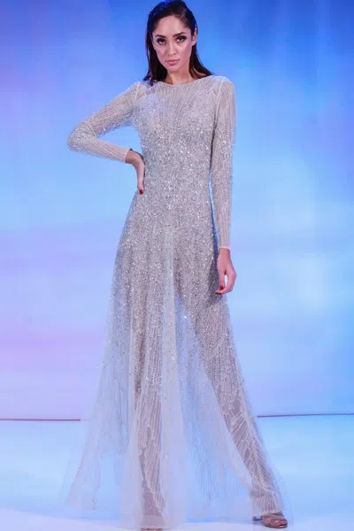 Reverie Couture Semi-sheer Embroidered Gown
