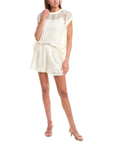 Reveriee 2pc Lace Top & Short Set In White