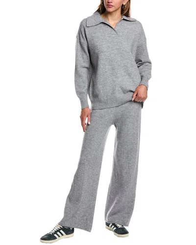 Reveriee Long Sleeve Sweater And Pant Set In Grey